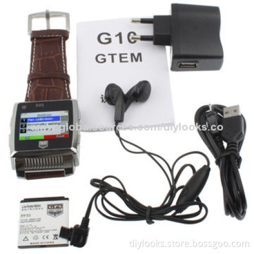 G10 Brown GPS Mobile Watch Phone with Camera, Historical Path Record/Covert Video/Bluetooth